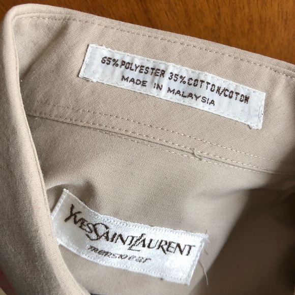 Vintage Yves Saint Laurent Beige Menswear Collar shirt - Picture 5 of 7